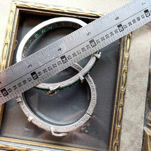 1 VTG art deco sterling bracelet …choose either Green or clear🤷🏽♀️ - Picture 6 of 6